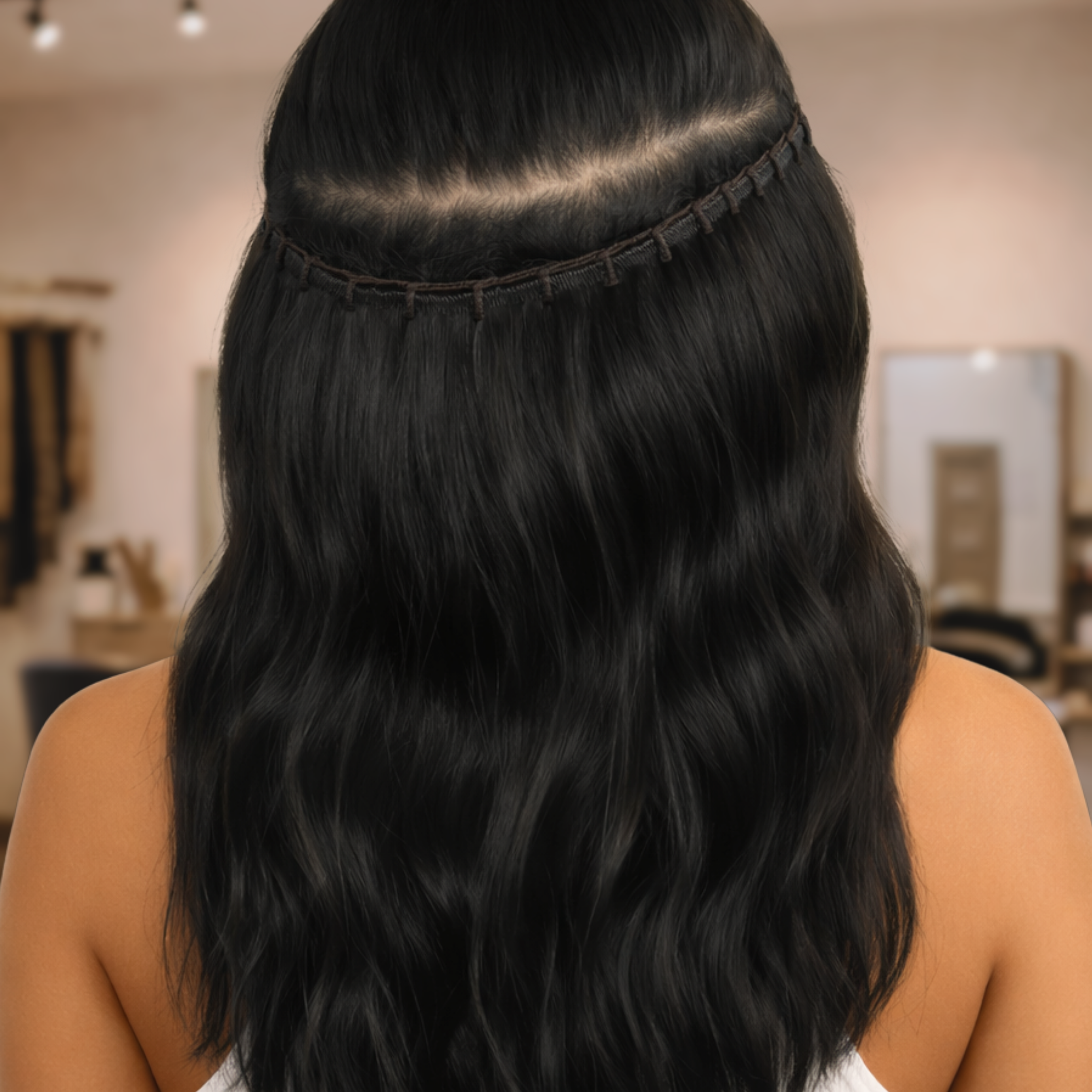 2 Rows Hand-tied Extension Slide Up