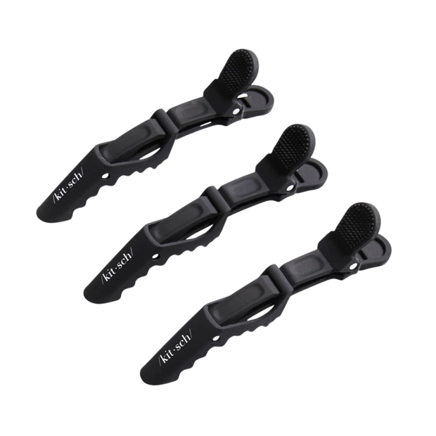 Kitsch Black No-Slip Crocodile Clips 3pc Set